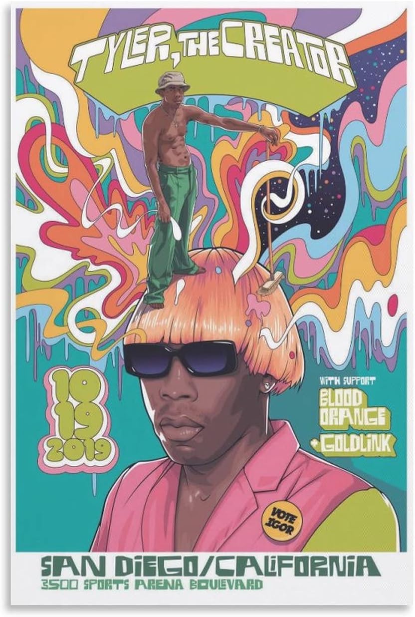 Tyler, The Creator Canvas Poster - Bedroom Wall Art UK | Ubuy